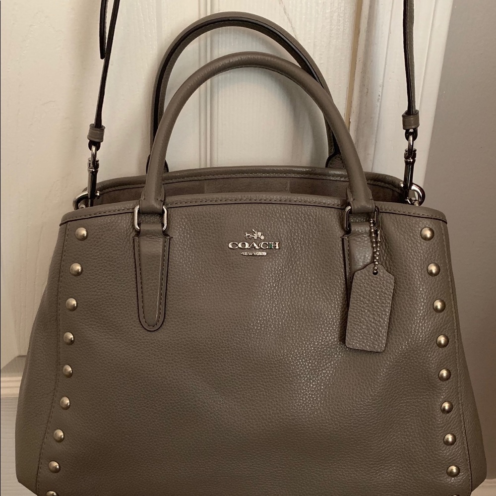 Coach Gray Leather Tote Bag
